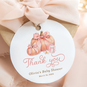 Étiquettes Cadeau Merci du Baby shower de l'automne du petit Citroui
