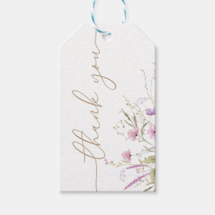 Étiquettes-cadeau Merci du Baby shower de prairie fleur sauvage
