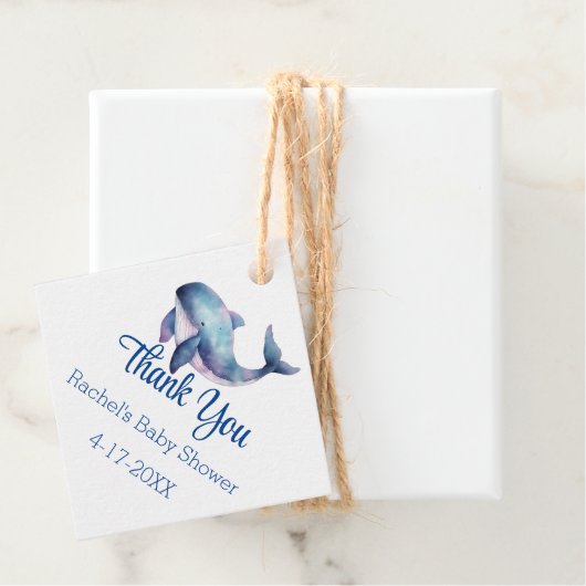 Étiquettes Cadeau Merci du Baby shower des amis aquatiques (En situation)