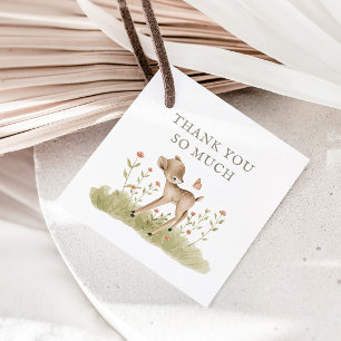 Étiquettes Cadeau Merci du Baby shower forestier
