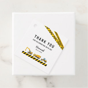Étiquettes Cadeau Merci du camion de construction Imprimer
