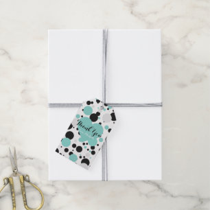 Étiquettes-cadeau Merci du Glam Party turquoise Pois