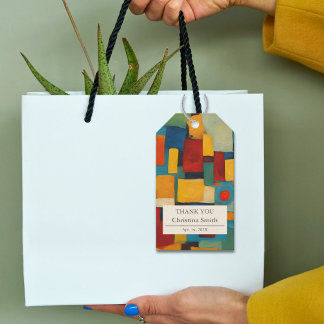 Étiquettes-cadeau Merci du parti de retraite géométrique Abstrait