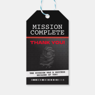 Étiquettes-cadeau Merci du parti espion