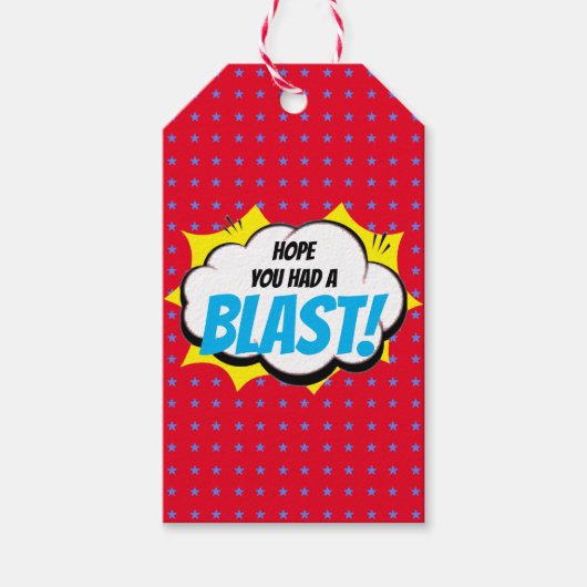 Étiquettes-cadeau Merci du Parti Superhero avec texte (Devant)