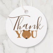 Étiquettes Cadeau Merci du visage de l'ours (Dos)