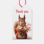 Étiquettes-cadeau Merci écureuil mûre Bois animal (Dos)