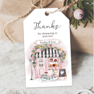 Étiquettes-cadeau Merci Eiffel Paris Baby shower parisien