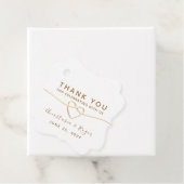 Étiquettes Cadeau Merci, Élégant Mariage Or Blanc (En situation)