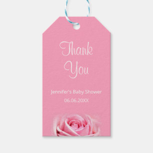 Étiquettes-cadeau Merci élégant moderne de baby shower de rose de