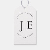 Étiquettes-cadeau Merci Élégant Monogramme Mariage de script minimal (Devant)