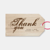 Étiquettes-cadeau Merci en bois (Devant (Horizontal))