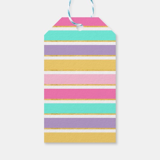 Étiquettes-cadeau Merci en damier en damier à l'arc-en-ciel (Dos)