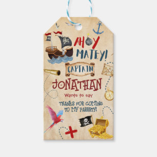Étiquettes-cadeau Merci Enfants fête pirate Baby boy anniversaire