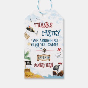 Étiquettes-cadeau Merci Enfants fête pirate Baby boy anniversaire
