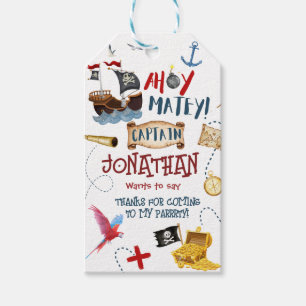 Étiquettes-cadeau Merci Enfants fête pirate Baby boy anniversaire
