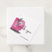 Étiquettes Cadeau Merci Enseignant Rouge Pomme aquarelle (En situation)