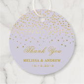 Étiquettes Cadeau Merci | Épercées d'or glamour - Mariage (Dos)