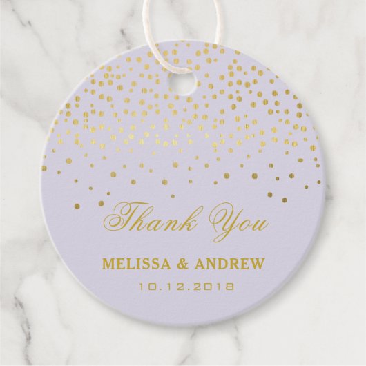 Étiquettes Cadeau Merci | Épercées d'or glamour - Mariage (Devant)