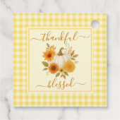 Étiquettes Cadeau Merci et béni Citrouille | Action de grâces automn (Dos)