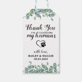 Étiquettes-cadeau Merci Eucalyptus chien animal de compagnie Traiter (Devant)