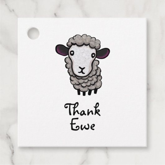 Étiquettes Cadeau Merci Ewe (Devant)