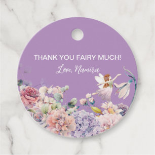 Étiquettes Cadeau Merci Fairy Many, fête d'anniversaire enchantée