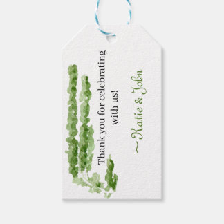 Étiquettes-cadeau Merci favor tag aquarelle verdure classique