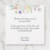 Étiquettes Cadeau Merci Fête des mariées fleur sauvage (Dos)