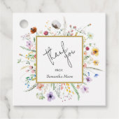 Étiquettes Cadeau Merci Fête des mariées fleur sauvage (Devant)