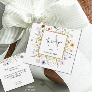 Étiquettes Cadeau Merci Fête des mariées fleur sauvage