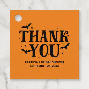 Étiquettes Cadeau Merci Fête des mariées Halloween rose Et Noir