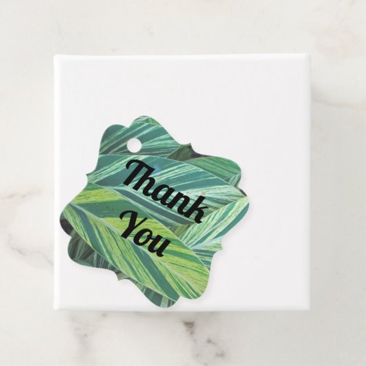 Étiquettes Cadeau Merci Feuilles tropicaux Green Island Gratitude (En situation)