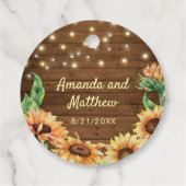 Étiquettes Cadeau Merci Fiançailles Mariage de tournesol rustique (Dos)