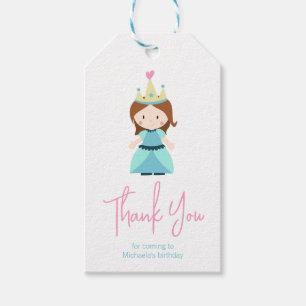 Étiquettes-cadeau Merci fille princesse mignonne