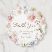 Étiquettes Cadeau Merci Fleur sauvage Anniversaire (Devant)