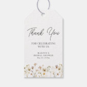 Étiquettes-cadeau Merci Fleur sauvage aquarelle (Devant)