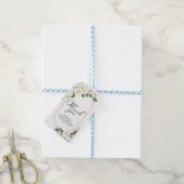 Étiquettes-cadeau Merci - Fleurs Blanches Feuillage Géométrique Cade (Avec de laficelle)