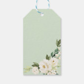 Étiquettes-cadeau Merci - Fleurs Blanches Feuillage Géométrique Cade (Dos)