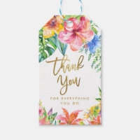 Merci | Fleurs d'aquarelle hawaïenne tropicale