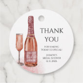 Étiquettes Cadeau Merci Fleurs et Prosecco pour la fête de mariage (Dos)