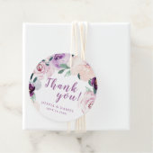 Étiquettes Cadeau Merci floral botanique violet en fleurs (En situation)