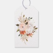 Étiquettes-cadeau Merci floral rouge et blanc subtil (Dos)