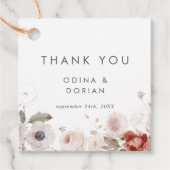 Étiquettes Cadeau Merci floral simple (Devant)