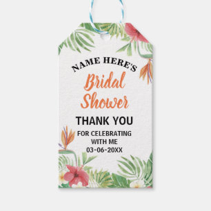 Étiquettes-cadeau Merci floral tropical Tag Aloha Fête des mariées