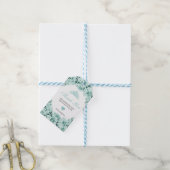 Étiquettes Cadeau Merci Floral Vert Mint (Avec de laficelle)
