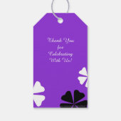 Étiquettes-cadeau Merci Floral Violet, Nom, 2 Côté (Dos)