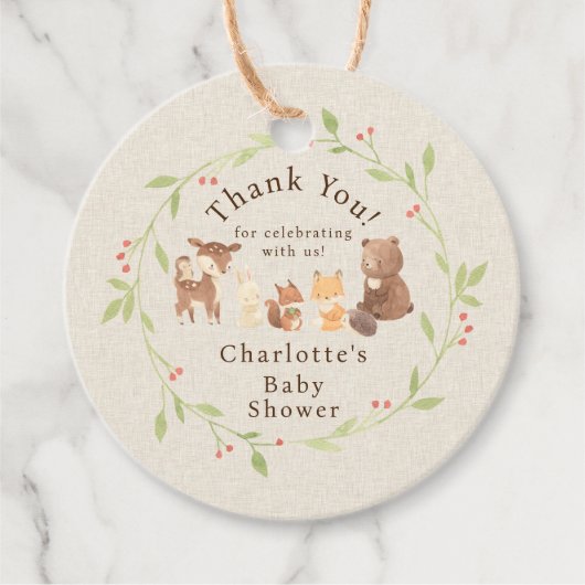 Étiquettes Cadeau Merci forestier enchanté (Devant)