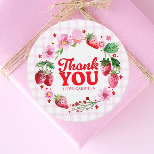 Étiquettes Cadeau Merci fraise 1er anniversaire