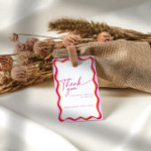 Étiquettes Cadeau Merci frontalier rose et orange